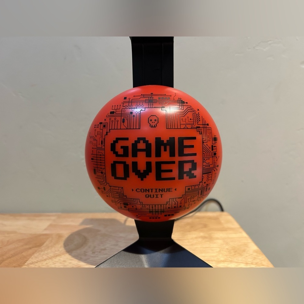 Paladone Game Over Light Up Freestanding Headphone Holder. Brand New In Box - Picture 11 of 12